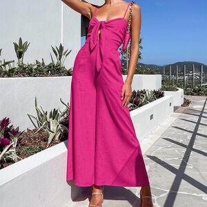 Pink Sleeveless Jumpsuit 100% Cotton